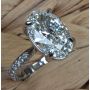 Handmade Hidden Halo Platinum Ring with Oval Center
