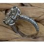 Handmade Hidden Halo Platinum Ring with Oval Center