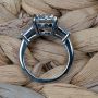Custom Platinum Mounting with Round Diamond and Baguette Side Stones