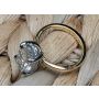 18K Yellow Gold and Platinum Hidden Halo Ring