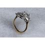 Custom 18K and Platinum Handmade Three Stone Ring