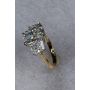 Custom 18K and Platinum Handmade Three Stone Ring