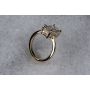 18K yellow gold handmade basket setting ring with hidden halo