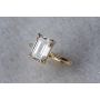 18K yellow gold handmade basket setting ring with hidden halo