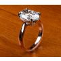 Handmade Oval Solitaire Ring in Rose Gold and Platinum