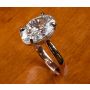 Handmade Oval Solitaire Ring in Rose Gold and Platinum