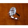 Handmade Oval Solitaire Ring in Rose Gold and Platinum