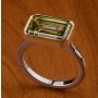 Bezel Set Green Diamond Ring