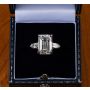 Handmade Emerald Cut Three Stone Ring