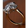 Custom 18K Yellow Gold & Platinum Three Stone Ring