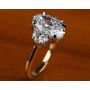Custom 18K Yellow Gold & Platinum Three Stone Ring