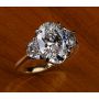 Custom 18K Yellow Gold & Platinum Three Stone Ring