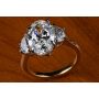 Custom 18K Yellow Gold & Platinum Three Stone Ring