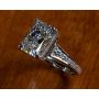 Handmade Platinum Ring with Radiant Center and Hidden Halo