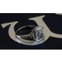 Handmade Platinum Ring with Radiant Center and Hidden Halo