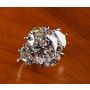Handmade Oval Diamond Three Stone Engagement Ring