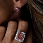 Pink Lab-Grown Diamond Stud Earrings in Handmade Settings, 4.09CTW