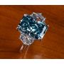 Handmade Blue Diamond Three Stone Ring