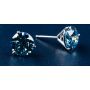 Fancy Vivid Blue Diamond Stud Earrings