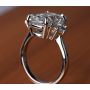 Handmade Platinum Elongated Cushion Cut Three Stone Ring