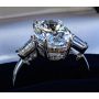 Handmade Oval and Tapered Baguette Three-Stone Ring