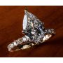 18K Yellow Gold Pear Shape Engagement Ring