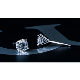 1.00CTW FOUR-PRONG DIAMOND STUD EARRINGS