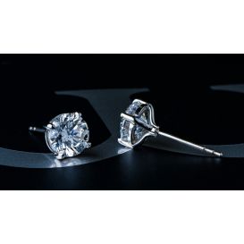 2.00CTW HAND-FABRICATED DIAMOND STUD EARRINGS