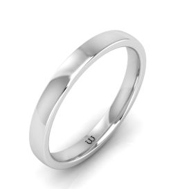 3MM COMFORT FIT DOMED WEDDING BAND 14K WHITE GOLD