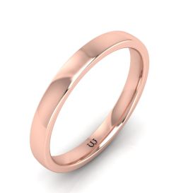 3MM COMFORT FIT DOMED WEDDING BAND 14K ROSE GOLD