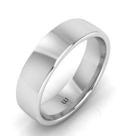 6MM COMFORT FIT DOMED WEDDING BAND 14K WHITE GOLD