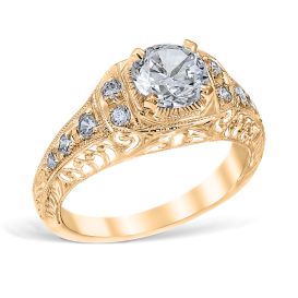 Lara 18K Yellow Gold Vintage Engagement Ring