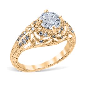 Lincoln Drape 18K Yellow Gold Vintage Engagement Ring