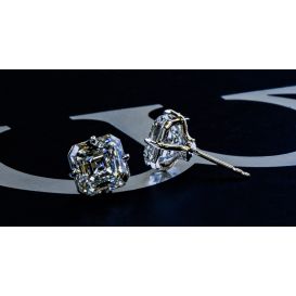 6.00CTW ASSCHER CUT DIAMOND STUD EARRINGS