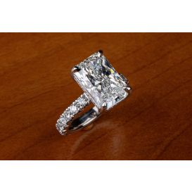Custom Platinum Handmade Hidden Halo Ring