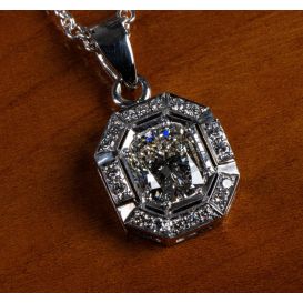 Custom Handmade Platinum Diamond Pendant