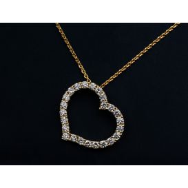 18K Yellow Gold Heart Pendant
