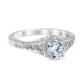 Palisades 14K White Gold Vintage Filigree Engagement Ring