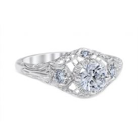 Luana 18K White Gold Vintage Engagement Ring