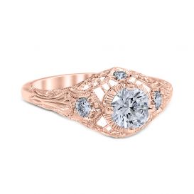Luana 14K Rose Gold Vintage Engagement Ring