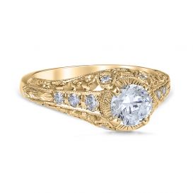Monica 18K Yellow Gold Vintage Engagement Ring
