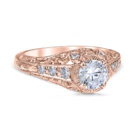 Monica 14K Rose Gold Vintage Engagement Ring