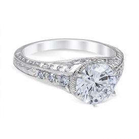 Carola 18K White Gold Vintage Engagement Ring