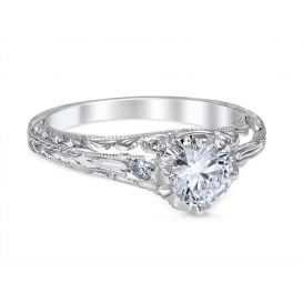 Novara 18K White Gold Vintage Engagement Ring