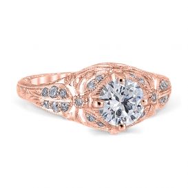 Lincoln Drape 14K Rose Gold Vintage Engagement Ring