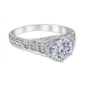 Emma 14K White Gold Vintage Engagement Ring