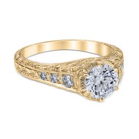 Emma 14K Yellow Gold Vintage Engagement Ring