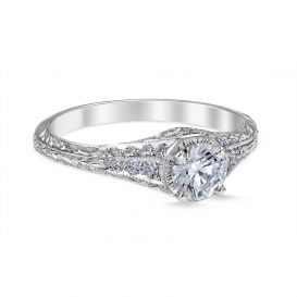 Emilia 14K White Gold Vintage Engagement Ring