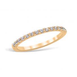 Mezzaluna Pavé 0.15 ctw Wedding Ring 14K Yellow Gold