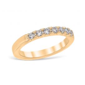 French Pavé 0.28 ctw Wedding Ring 18K Yellow Gold